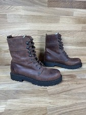 Stivaletti donna Ecco in pelle marrone UK 5 EU 38 stringati cowboy cowgirl robusti