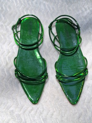 Cape Robbin Strappy Green Buckle Synthetic Sandals Women Size 8.5
