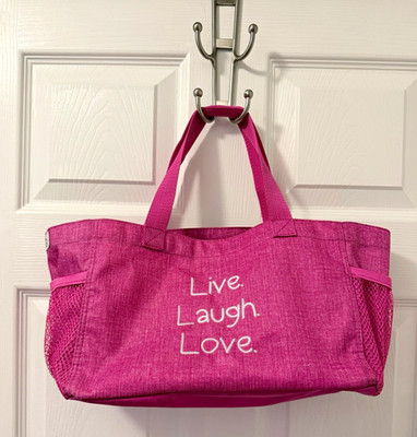 Thirty-One All-In Organizer Tote, Pink Crosshatch - used