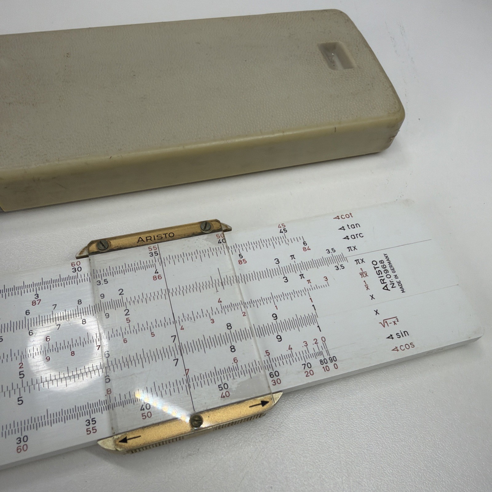 Aristo Studio Slide Rule Nr 0968 Made In Germany Engineering Vintage Hard Case