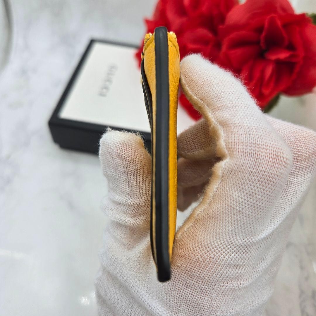 Gucci Fragment Case Coin Purse 7x14cm Leather Yellow Near Mint No Accessories thumbnail 10