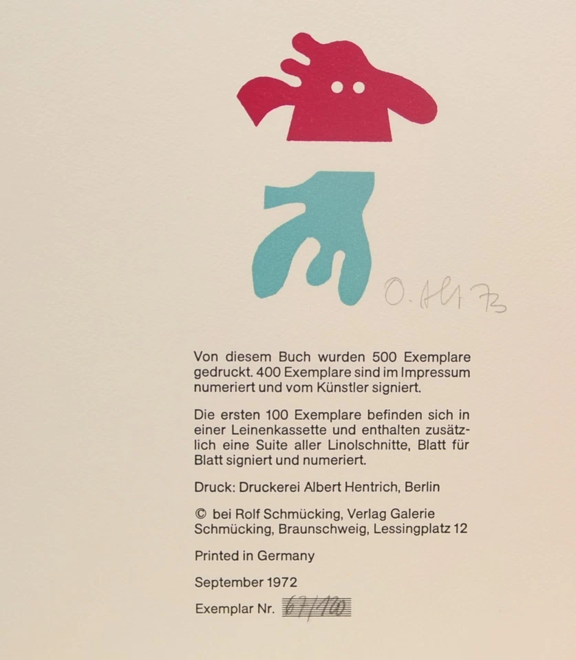 Otmar Alt/Der../Buch mit 9 x Linolschnitt/ 1972 / 100 Exemplare/handsigniert - Bild 3 von 4