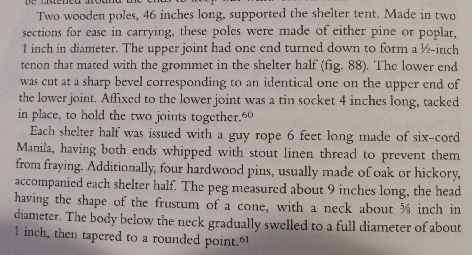 Civil War ~ Indian Wars Shelter Tent Pole & Pin peg,  1860s 1870s Custer