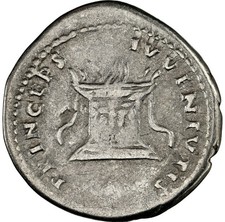 EMPIRE Emperor Domitian Altar 80AD NGC Choice Rome Ancient Silver Roman Coin 506