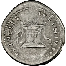 EMPIRE Emperor Domitian Altar 80AD NGC Choice Rome Ancient Silver Roman Coin 506