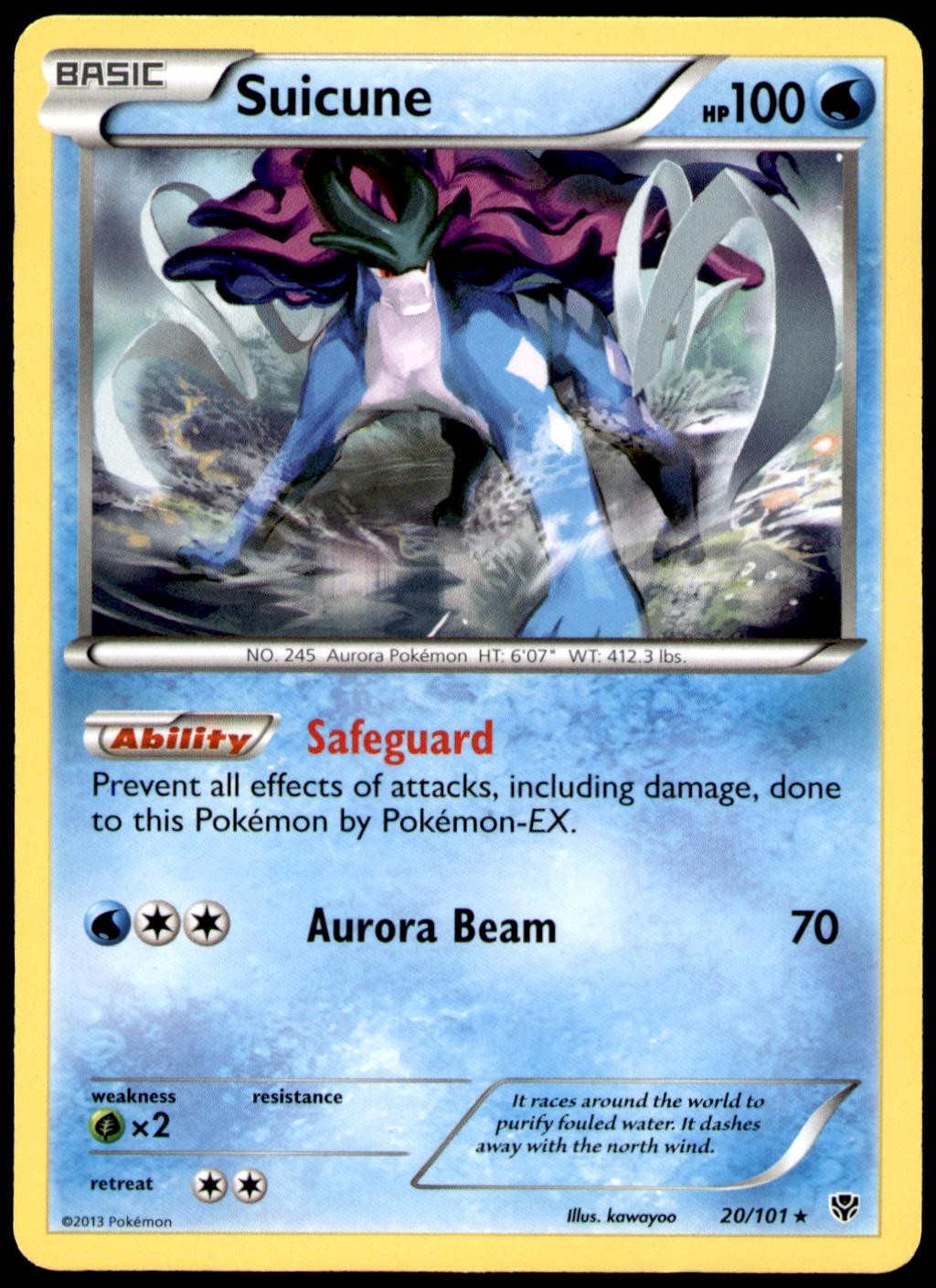 Suicune 20/101 Rare Plasma Blast Pokemon Near Mint