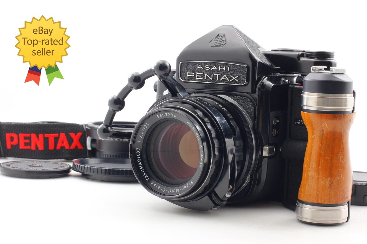 フィルムカメラ PENTAX 6x7 TTL 105mm f2.4 + 55mm f3.5 N MINT+++ /Grip] Pentax 6x7 67 TTL Film Camera SMC T 105mm
