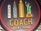 NWT COACH NYC Glitter Leather Key Fob Keychain Purse Charm New York Silver — photo 10