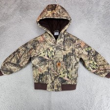 Carhartt Mossy Oak Camo Jacket Boys XS 6 Hooded Full-Zip