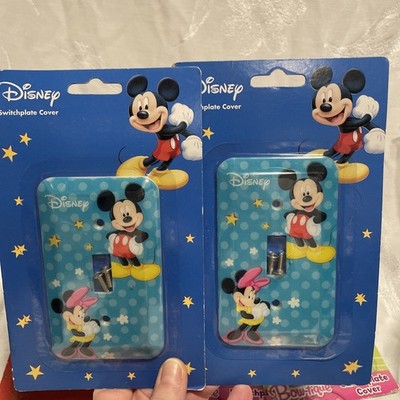 Lot Of 2 Blue Disney Mickey & Minnie Mouse Switchplate Cover Single Toggle New