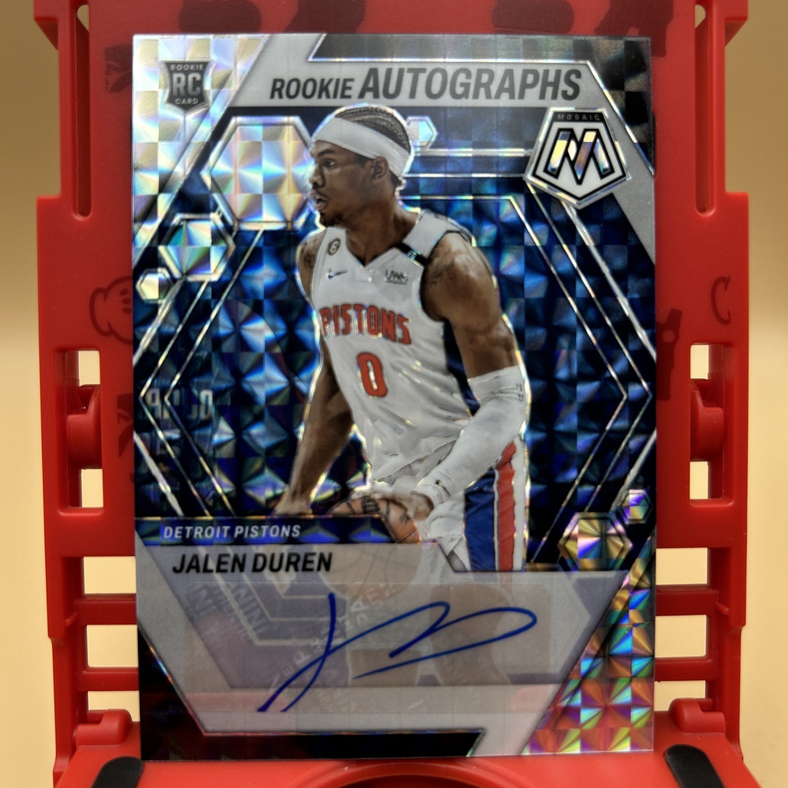 2022-23 Panini Mosaic Jalen Duren RC Auto Pistons Prizm Rookie Autographs RA-DUR
