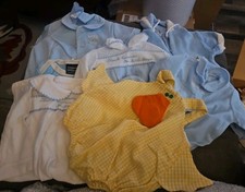 Baby Boy Vintage Clothing Lot of 7 Apx Newborn To 9 Months Rompers Pajamas