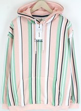 Yourturn Homme Sweat S MINT Rose Rayé Coton Blend Long Bras Capuche