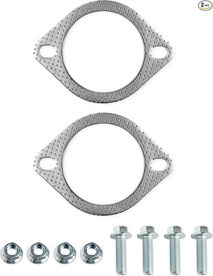 #ad #ad 3” 2 Bolt High Temp Exhaust Gasket–2 PCS Includes 4 Bolts amp; Nuts Reinforced Hi $25.99
