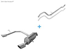 Fox Edelstahl Duplex Racing-Komplettanlage ab Kat Peugeot 208 je 115x85mm oval