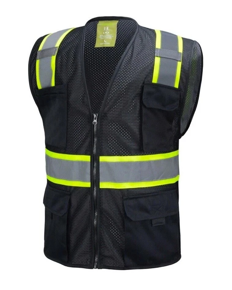 Super Duty Mesh High Visibility Safety Vest for Operations Black, Yellow, Orange - product detail image 6