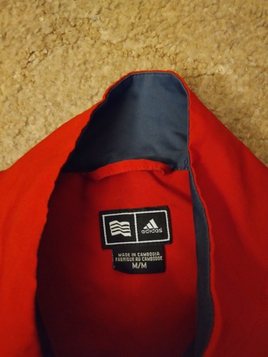 Adidas Climaproof 1/4 Zip Windbreaker Pullover Jacket Men's Size Medium Red - Picture 4 of 11