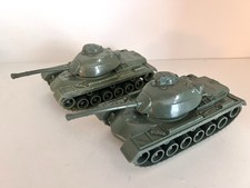 TIM MEE/PROCESSED PLASTIC-LOT of 02 TANKS -EARLY VERSIONS W/UNDERSIDE WHEELS-VG