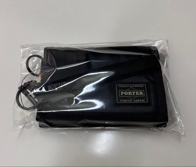 #ad PORTER CAPSULE Tri Fold Wallet 555 06439 Black $168.62