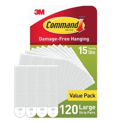 Command 15 lb Large Picture Hanging Strips 120 Pairs, 240 Command Strips