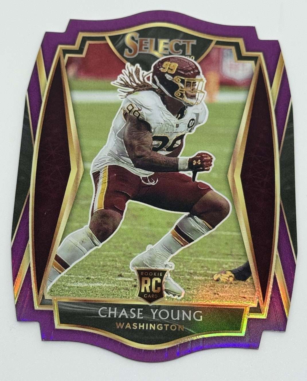 Chase Young 2020 Panini Select Purple Prizm Premier Level Die Cut #164 Rookie RC