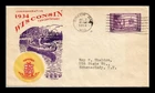 DR JIM STAMPS US COVER WISCONSIN TERCENTENARY FDC SCOTT 739 PARSONS CACHET