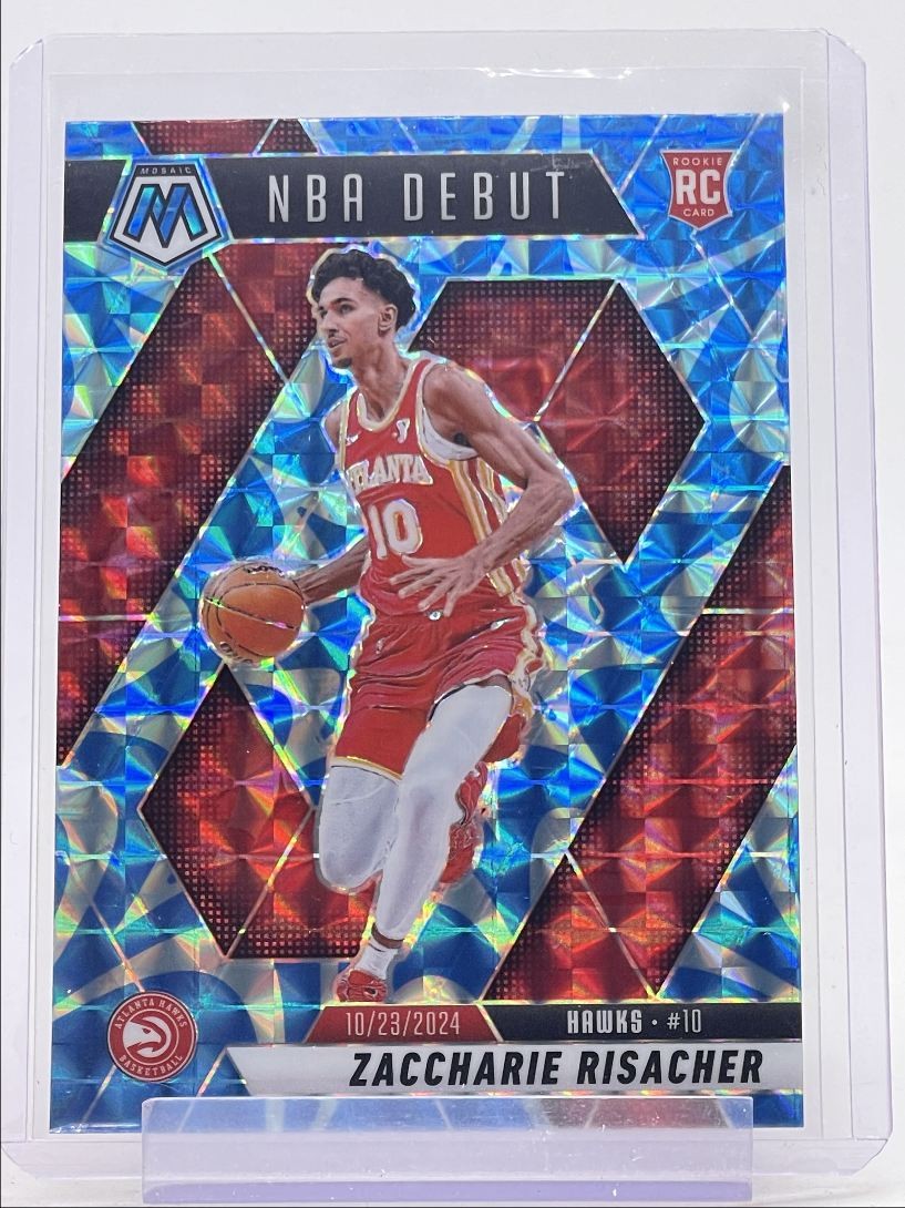 ZACCHARIE RISACHER 2024-25 MOSAIC ROOKIE NBA DEBUT BLUE REACTIVE RC Q5722
