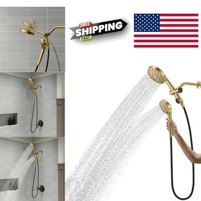 PowerSweep Multifunction Shower Head with Gold Finish and Easy Installation