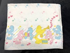 Vintage Care Bears Baby Hugs  Tugs Receiving Blanket