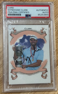 Wyndham Clark Psa Dna Certified Autograph Card 2023 Us Open Champion Golf Auto