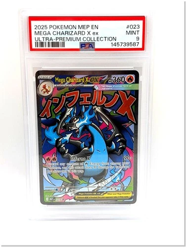 Mega Charizard X ex 023 PSA 9 Mega Evolution Promo Holo Pokemon Mint