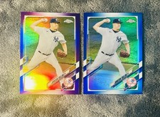 Jameson Taillon 2021 Topps Chrome Blue Refractor SP /150 & Purple Refractor