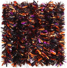 Halloween Tinsel Garland 39.4ft 6 Pcs Black Orange Purple Hanging Decor