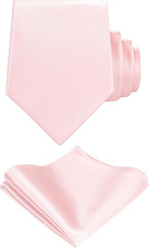 TIE G Solid Satin Woven dyed Color Formal Black Necktie and Pocket Square Sets i