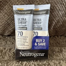 Ultra Sheer Dry-Touch Sunscreen Broad Spectrum SPF 70 - Exp 09/27 - Lot Of 2