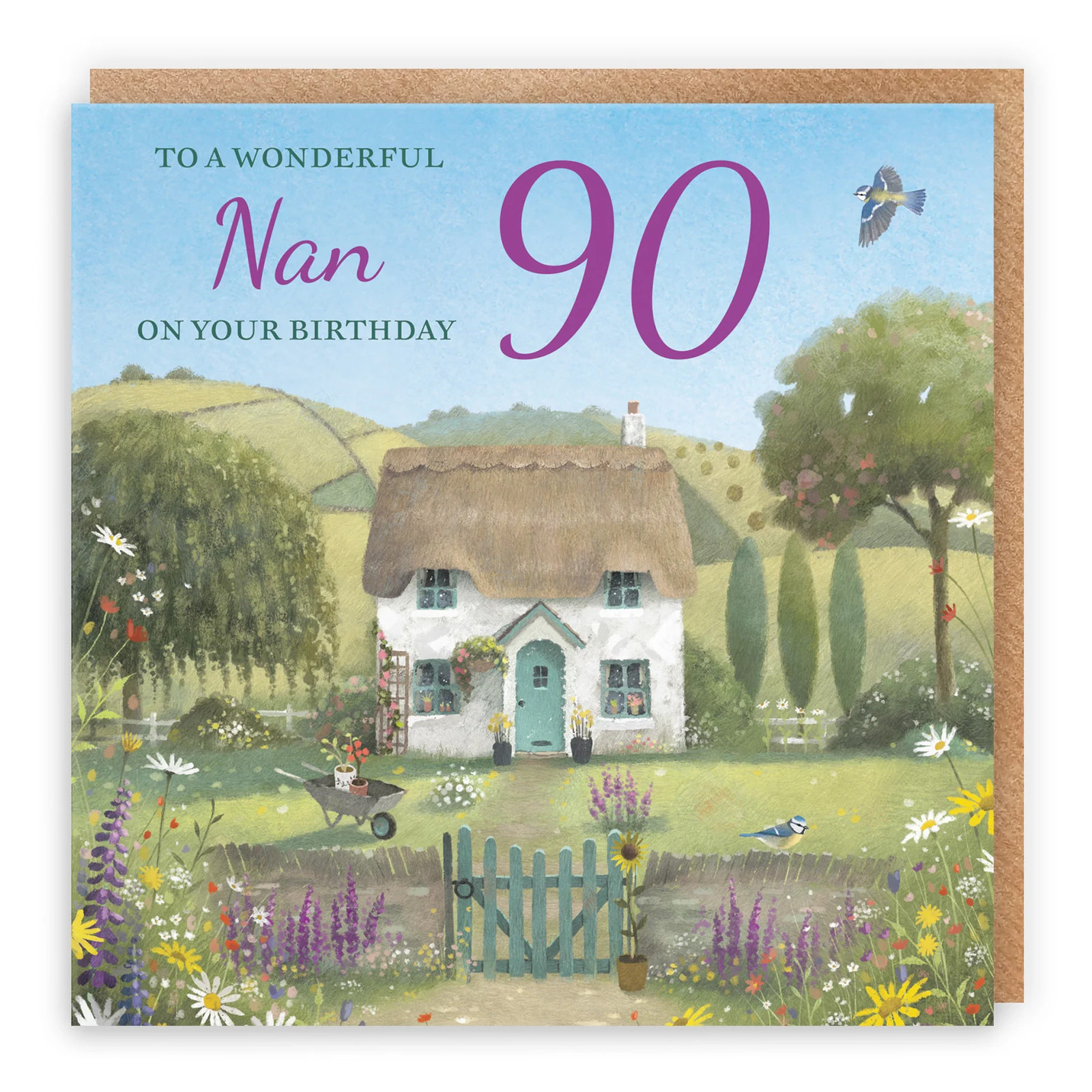 90th Nan Birthday Card Thatched Cottage Milo's Gallery