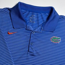 Florida Gators Nike Performance Dri-Fit Golf Polo Shirt Men's XXL Blue Striped
