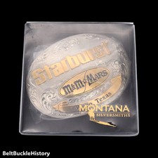Starburst Candy M&M Mars Company Vintage Belt Buckle by Montana Silversmiths