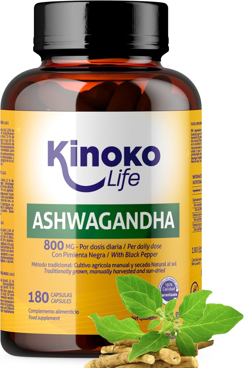 Ashwagandha 800mg 180 Capsule - Il Segreto Ayurvedico con Pepe Nero