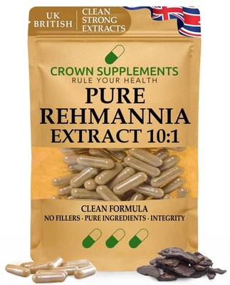 Pure Rehmannia Capsules Extract 10:1 | Clean Supplements | Crown Supplements