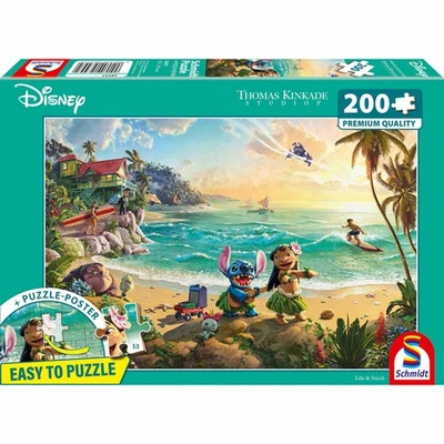 Schmidt Spiele Disney Lilo & Stitch Thomas Kinkade Puzzle 200 Teile Graspappe
