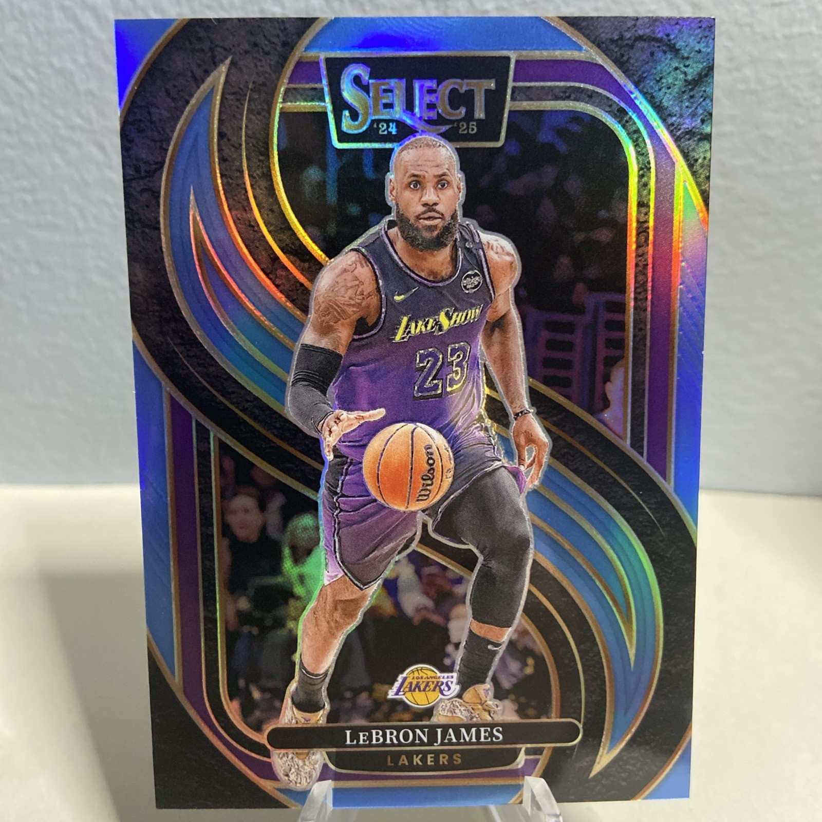 LeBron James 2024-25 Panini Select Premier Level Light Blue Prizm /299 Lakers