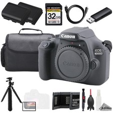 Canon EOS 4000D / T100 Digital Camera 32GB Extra Battery  Tripod- Value Kit