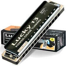 Blues Harp, Diatonische Mundharmonika, 13 Löcher, A-Dur, Metall, Anfänger