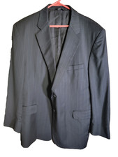 Jos. A. Bank Suit Jacket Men's 48R Gray Pencil Stripe 100 Wool Sport Coat Blaze