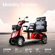 1000W Heavy Duty 3 Seater Senior Adult Mobility Scooter 600lb 31 miles 15mph