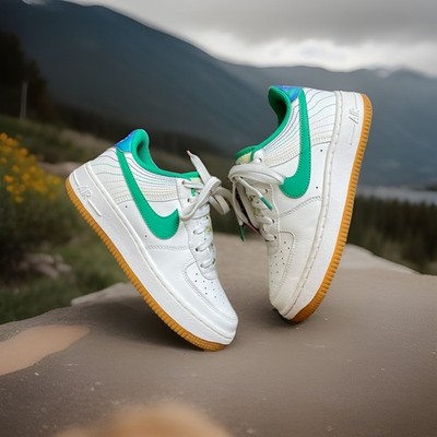 Nike Air Force 1 LV8 3 (GS) Heel Stitch Sail Stadium Green/Pink FJ7540-100 3.5Y