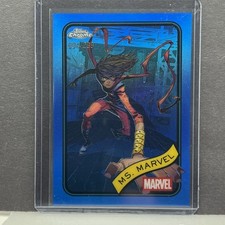 2025 Topps Chrome Marvel Ms. Marvel Blue Refractor /299 #130 004/299