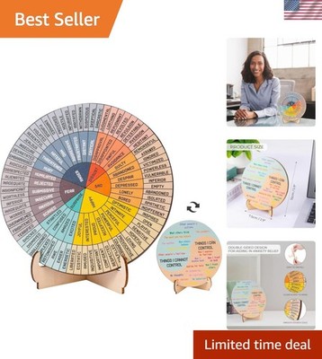 Feelings Wheel Therapy Office Desk Decor - Double Sided Mental Health Emotion...