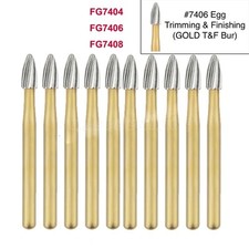 Dental Tungsten Carbide Burs Trimming Finishing Egg Football FG 7404 7406 7408